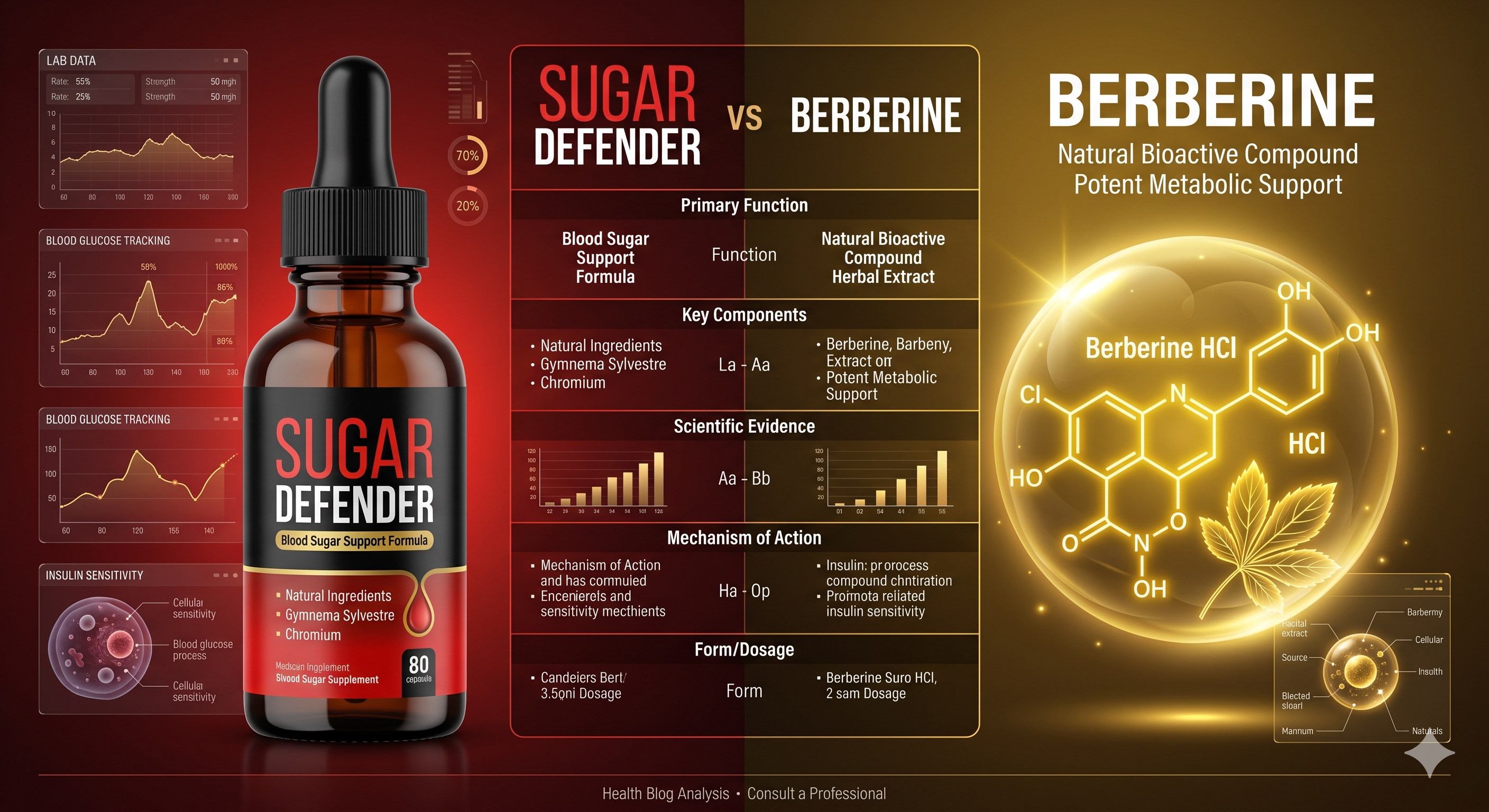 Sugar Defender vs. Berberine: Natural supplement comparison.